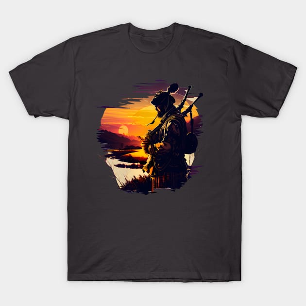 Bagpipe players in the sunset T-Shirt by MLArtifex
